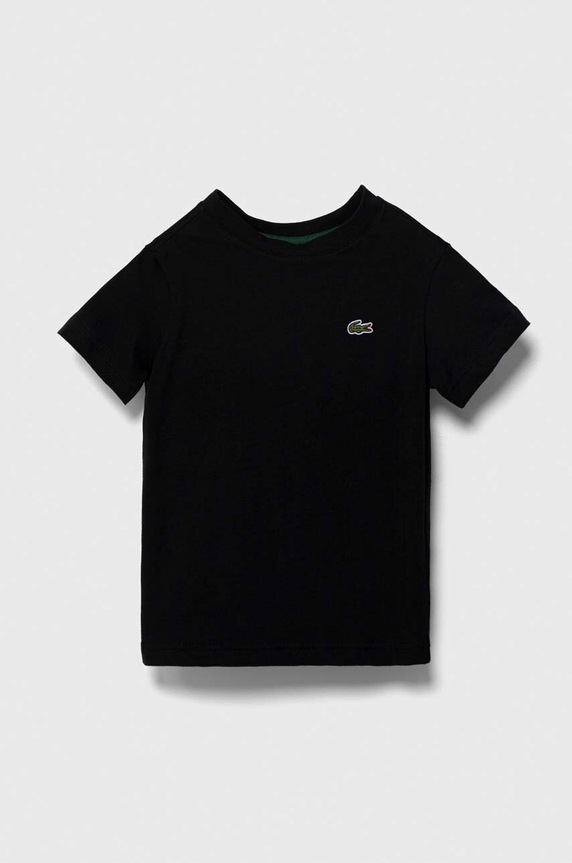 Lacoste t-shirt bawełniany dziecięcy bawełna czarny TJ1122