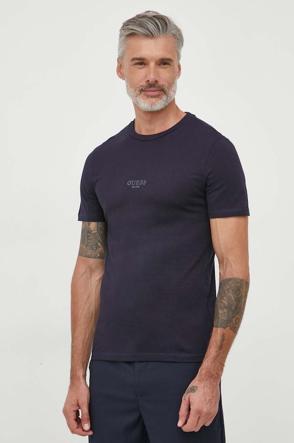 Guess t-shirt bawełniany AIDY granatowy M2YI72.I3Z14