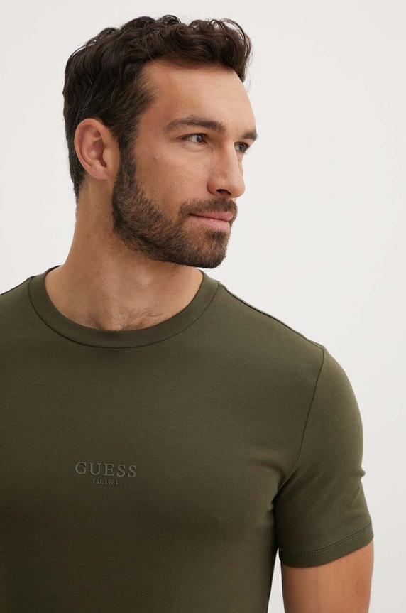 Odzież Guess t-shirt bawełniany AIDY M2YI72.I3Z14 zielony