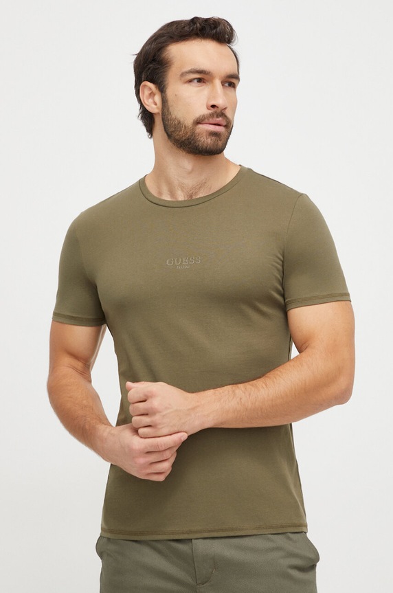 Odzież Guess t-shirt bawełniany AIDY M2YI72.I3Z14 zielony