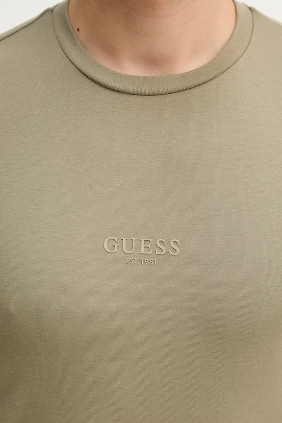 Βαμβακερό μπλουζάκι Guess AIDY M2YI72.I3Z14 πράσινο