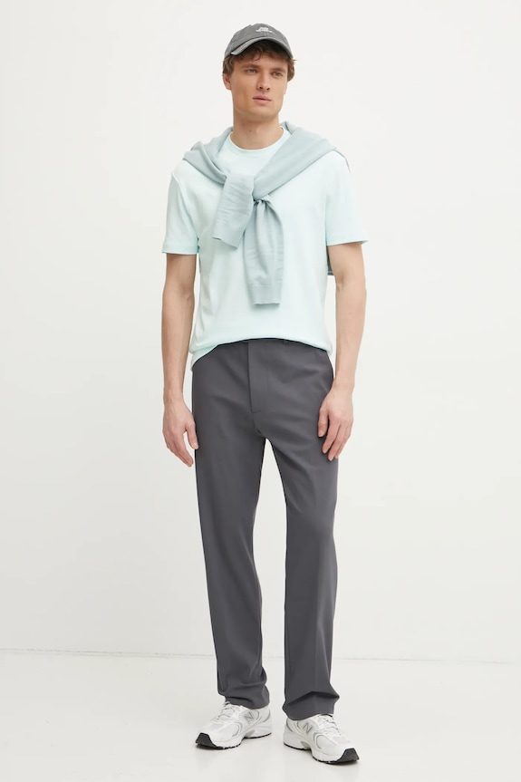 Bavlnené tričko Calvin Klein K10K109894 tyrkysová SS25