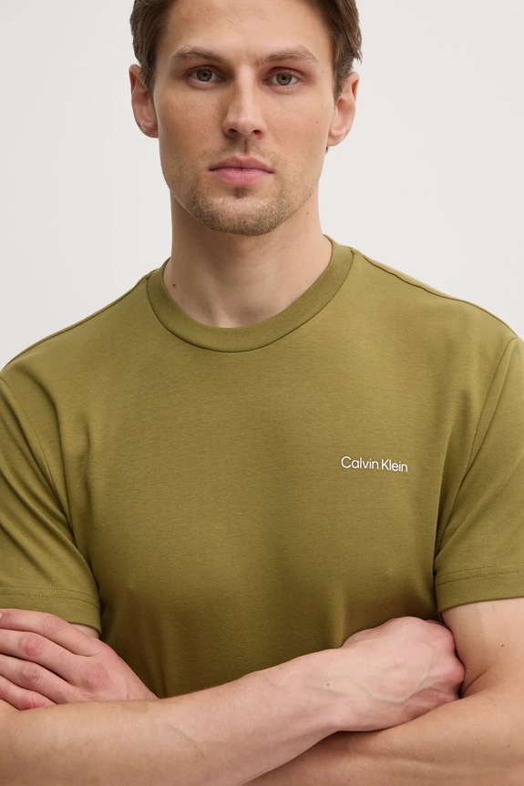 Bavlnené tričko Calvin Klein zelená K10K109894
