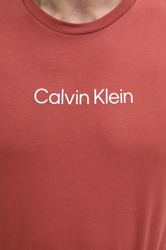 Βαμβακερό μπλουζάκι Calvin Klein K10K111346 πορτοκαλί
