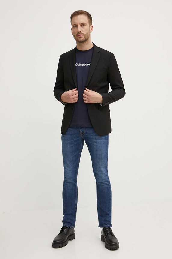 Βαμβακερό μπλουζάκι Calvin Klein K10K111346 σκούρο μπλε AA00