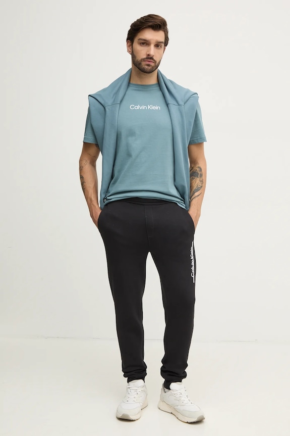 Bavlněné tričko Calvin Klein K10K111346 tyrkysová AA00