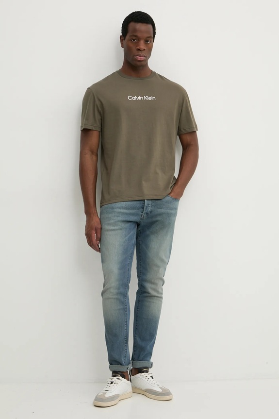 Βαμβακερό μπλουζάκι Calvin Klein K10K111346 πράσινο AA00