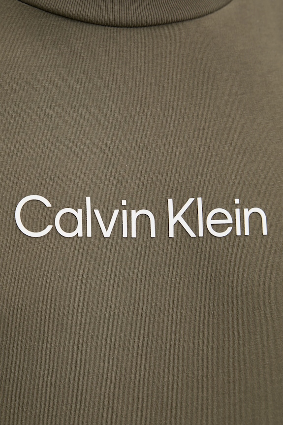 Βαμβακερό μπλουζάκι Calvin Klein K10K111346 πράσινο