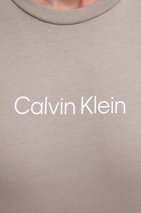 Βαμβακερό μπλουζάκι Calvin Klein K10K111346 γκρί