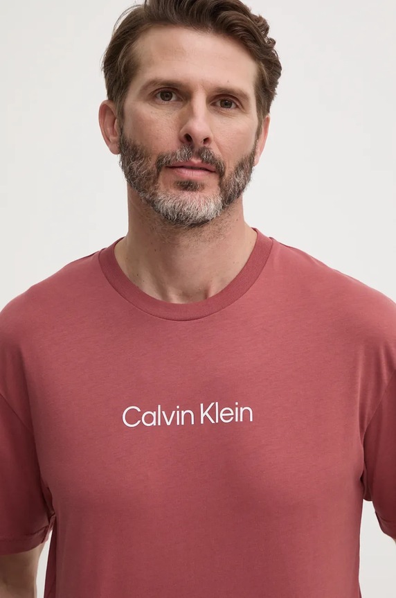Βαμβακερό μπλουζάκι Calvin Klein κόκκινο K10K111346