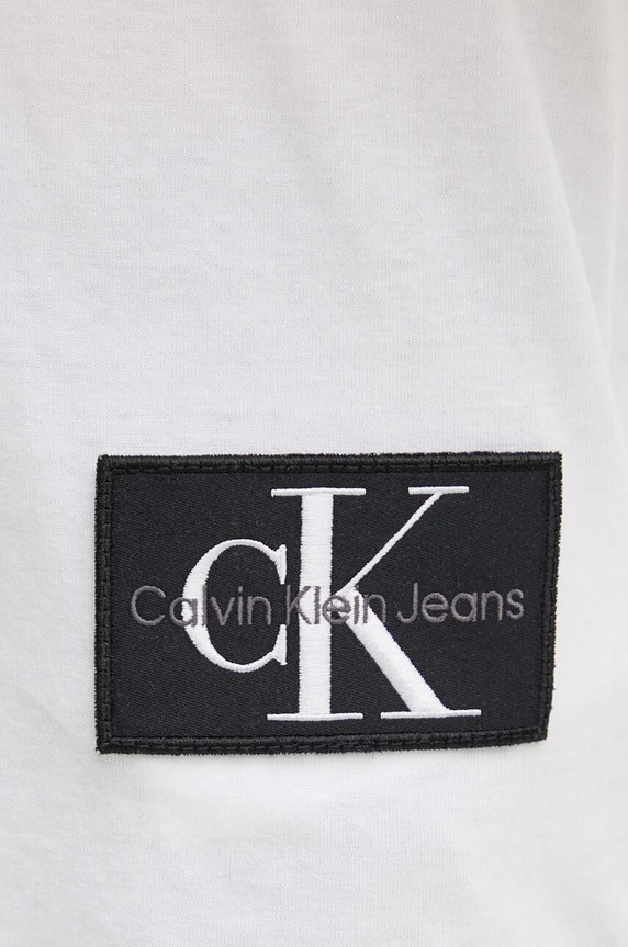 Calvin Klein Jeans tricou din bumbac J30J323482 alb