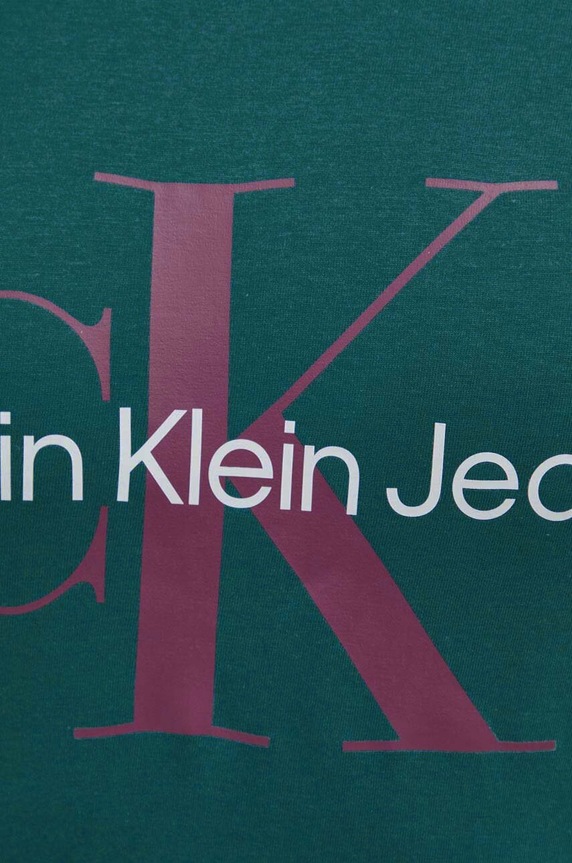 Calvin Klein Jeans pamut póló J30J320806 türkiz