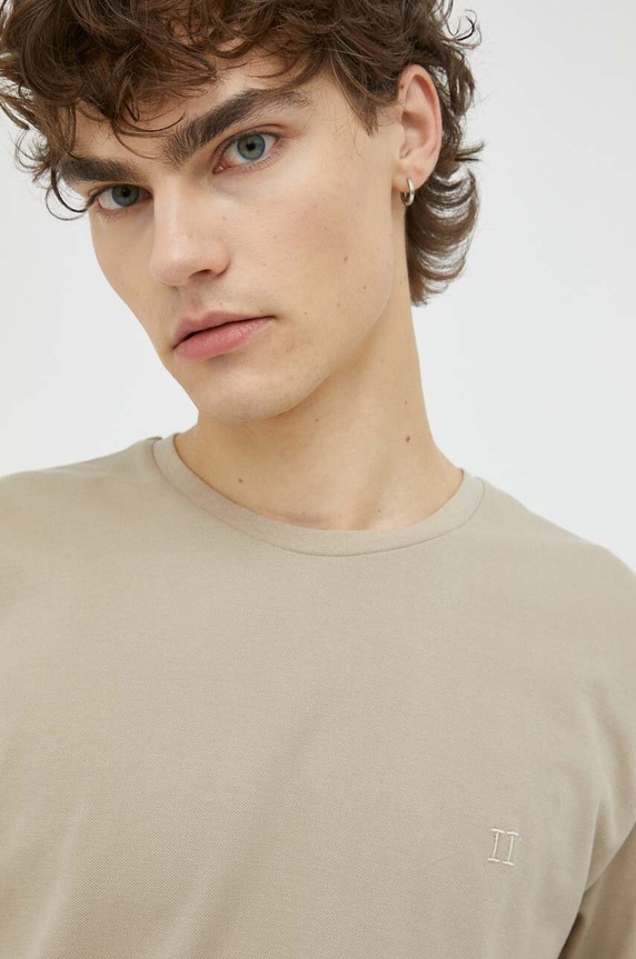 Βαμβακερό μπλουζάκι Les Deux μπεζ LDM101007