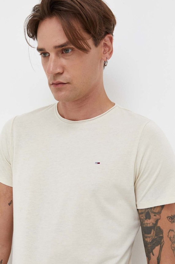 Tommy Jeans t-shirt bézs DM0DM09586.