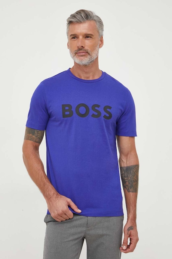 Bavlnené tričko BOSS fialová 50495742