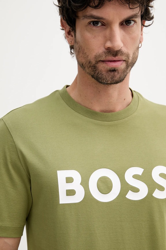 Ruházat BOSS pamut póló 50495742 zöld