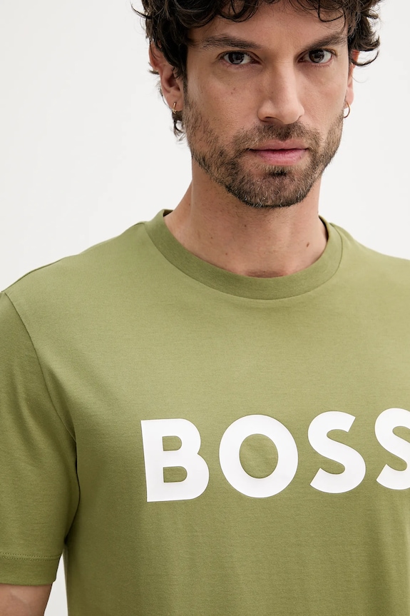 Ruházat BOSS pamut póló 50495742 zöld