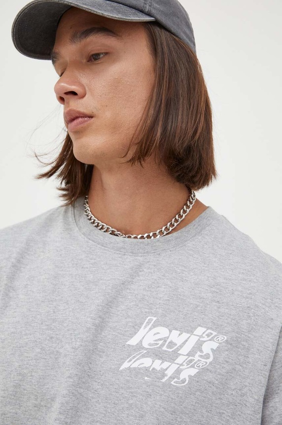 Levi's pamut póló szürke 16143.0932