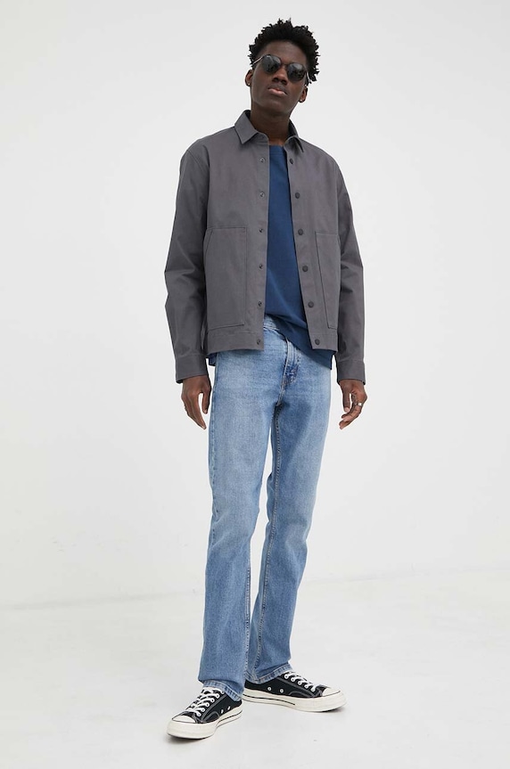 Bavlněné tričko Levi's A0637.0058 námořnická modř AA00