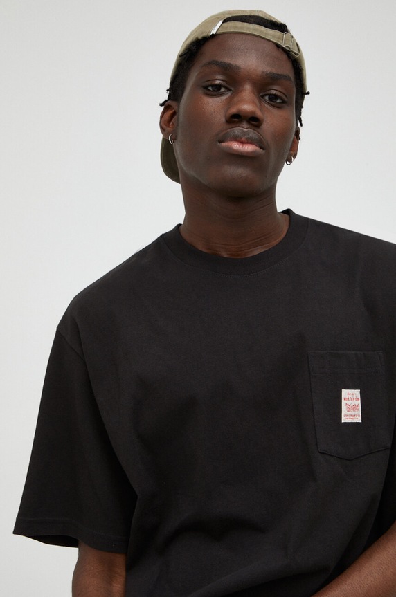 Βαμβακερό μπλουζάκι Levi's μαύρο A5850.0004