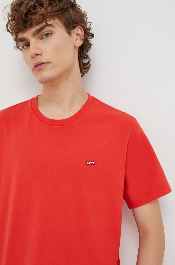 Bavlněné tričko Levi's červená 56605.0186