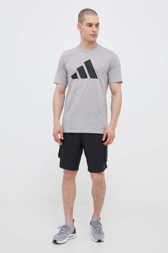 adidas Performance edzős póló Train Essentials Feelready Logo IB8276 szürke AW23
