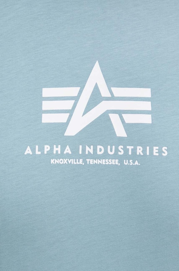 Bavlněné tričko Alpha Industries 118533 modrá