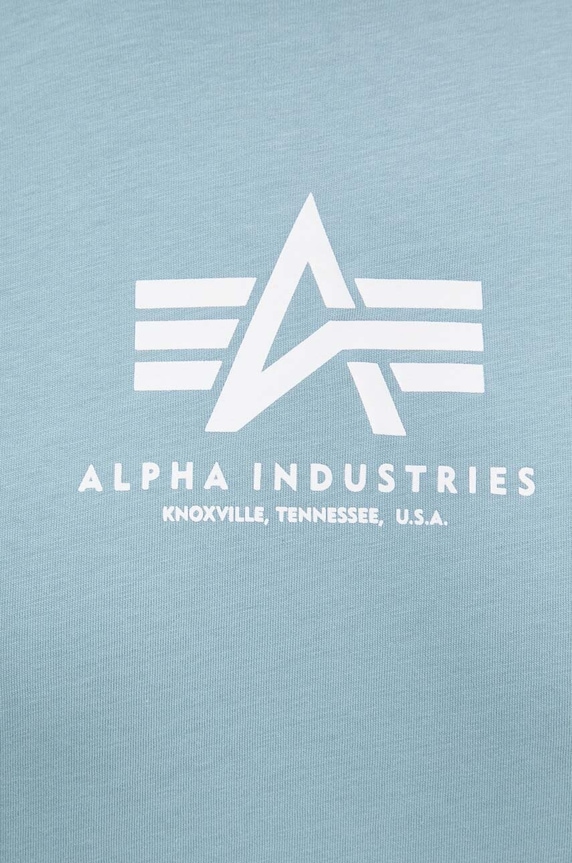 Bavlněné tričko Alpha Industries 118533 modrá