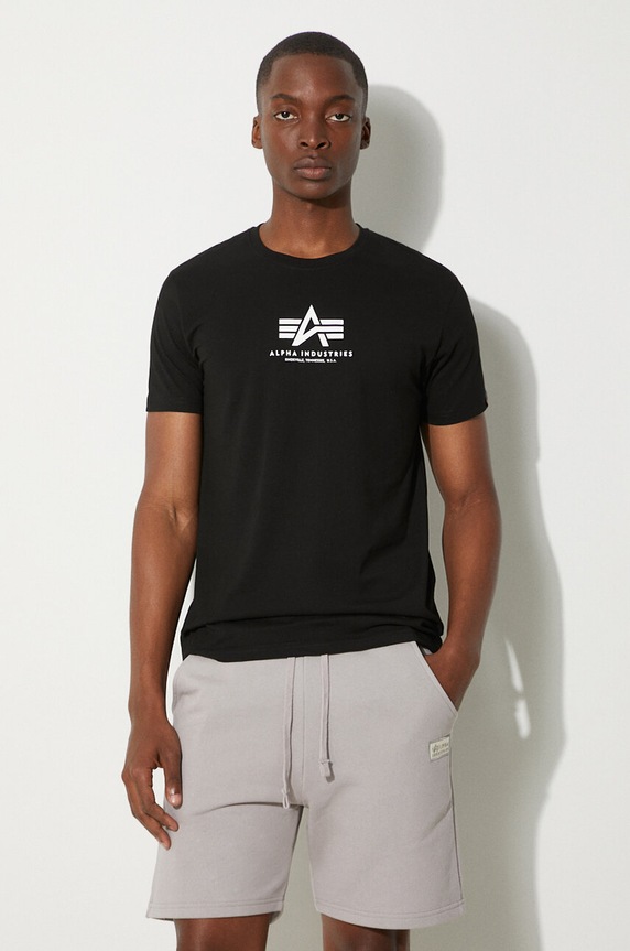 Alpha Industries tricou din bumbac print negru 118533