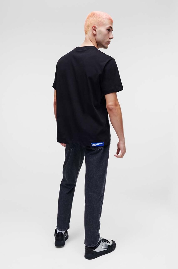 Βαμβακερό μπλουζάκι Karl Lagerfeld Jeans 235D1707 μαύρο AW24