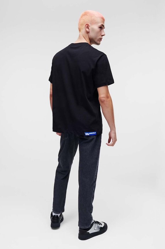 Βαμβακερό μπλουζάκι Karl Lagerfeld Jeans 235D1707 μαύρο AW24