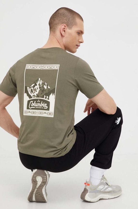 Bavlnené tričko Columbia 1991036 zelená AW24