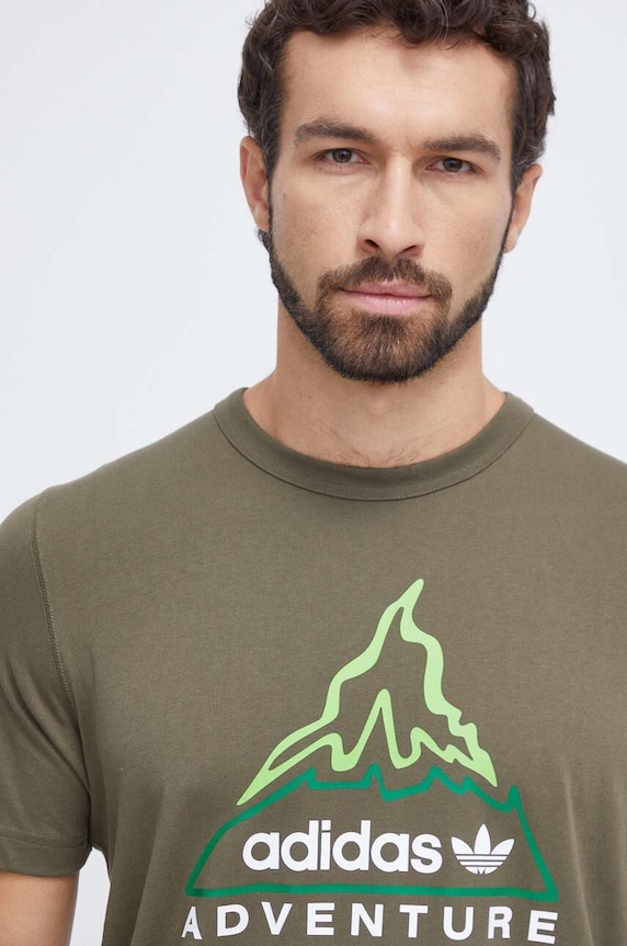 Bavlněné tričko adidas Originals hnědá IL5176