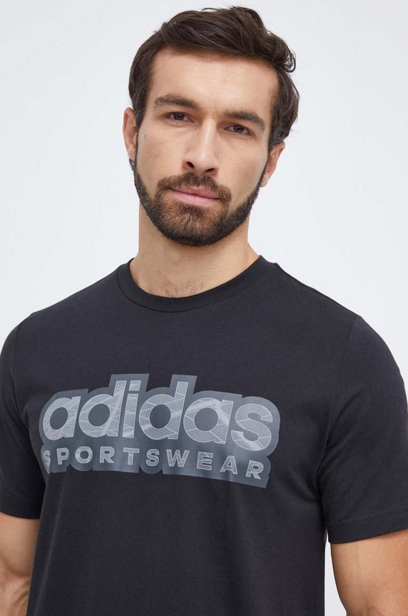 adidas t-shirt bawełniany czarny II3580