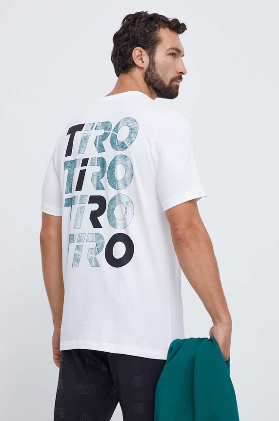 adidas t-shirt bawełniany nadruk biały II3593