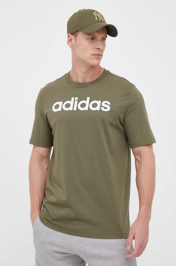 adidas pamut póló pamut zöld IC9280