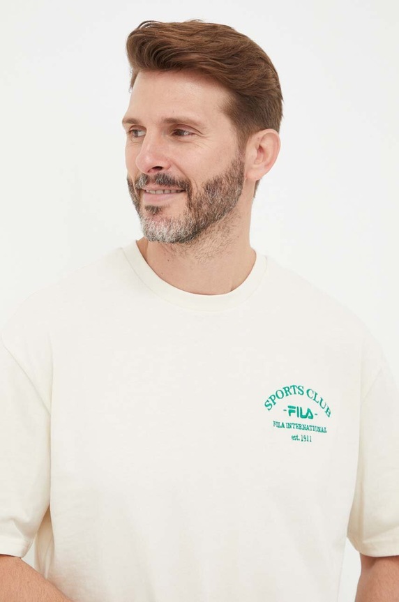 Хлопковая футболка Fila бежевый FAM0506