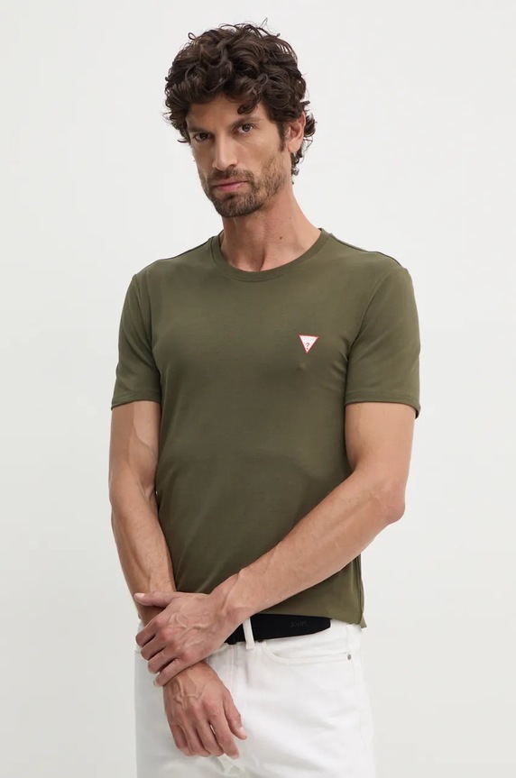 Guess t-shirt slim verde M2YI24.J1314