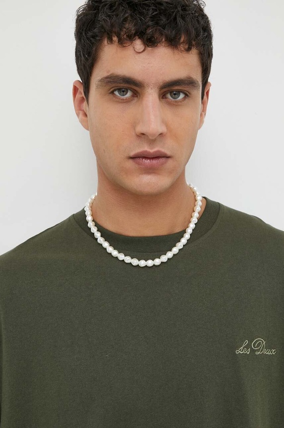 Les Deux t-shirt zielony LDM101135
