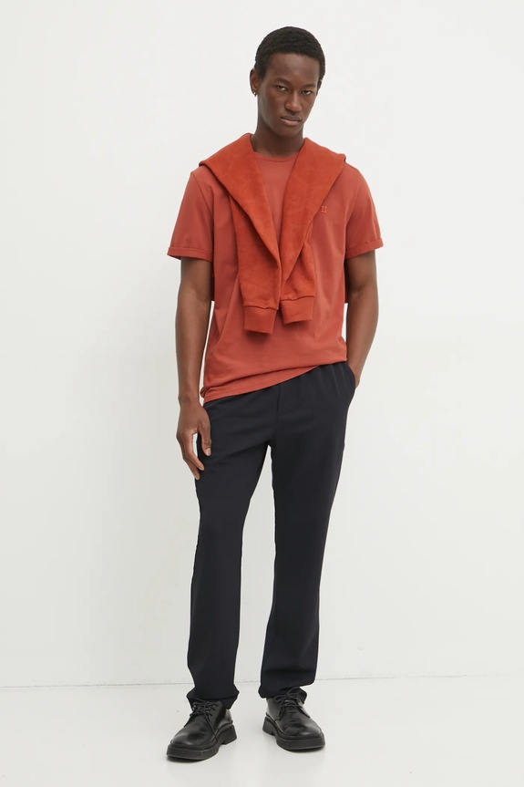 Βαμβακερό μπλουζάκι Les Deux LDM101155 πορτοκαλί AW24