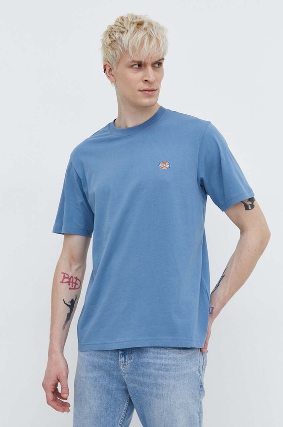 Dickies t-shirt bawełniany nadruk niebieski DK0A4XDBF901