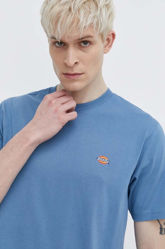 Dickies t-shirt bawełniany niebieski DK0A4XDBF901