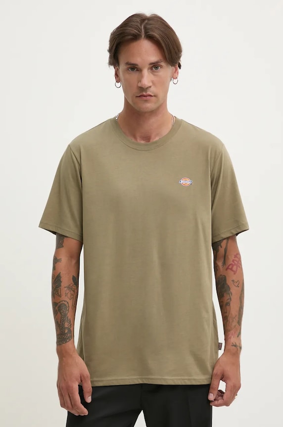 Dickies t-shirt bawełniany nadruk zielony DK0A4XDBF901