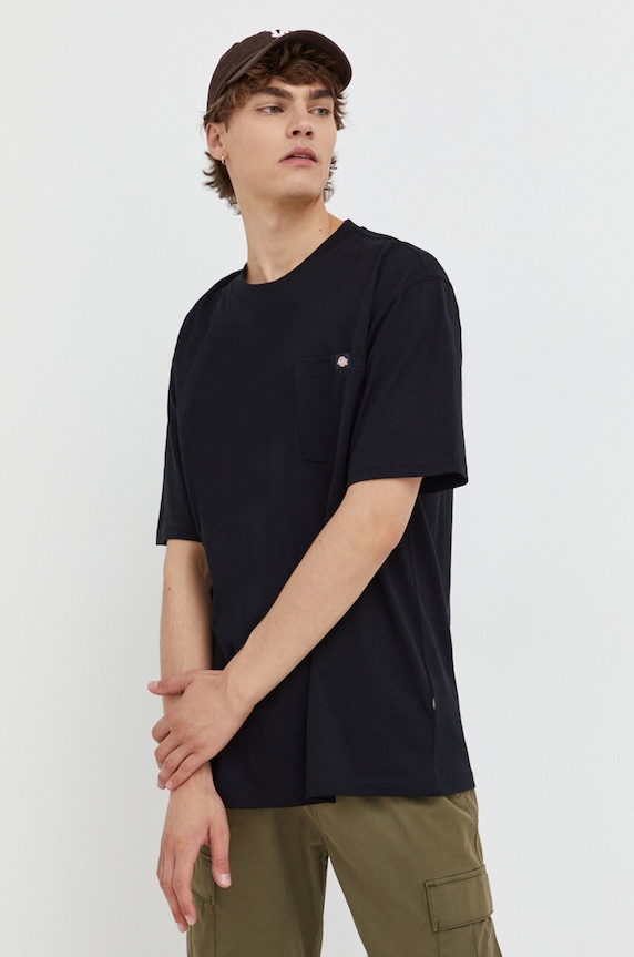 Bavlnené tričko Dickies jednofarebný čierna DK0A4YFCBLK1
