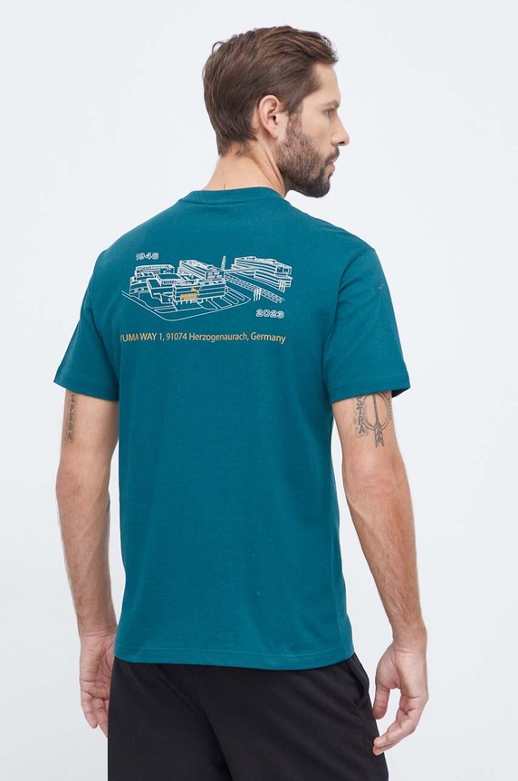 Odzież Puma t-shirt bawełniany 621739 turkusowy