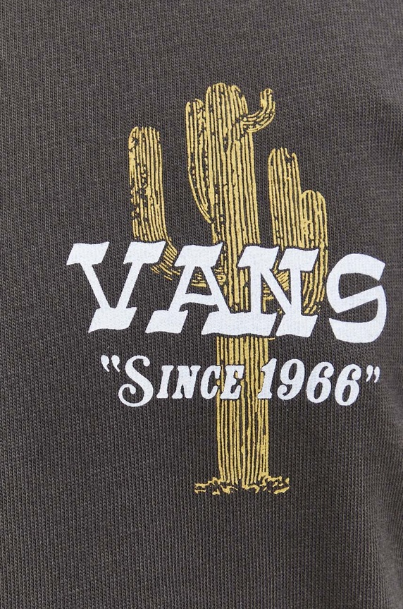Памучна тениска Vans VN0008RZBLK1 сив