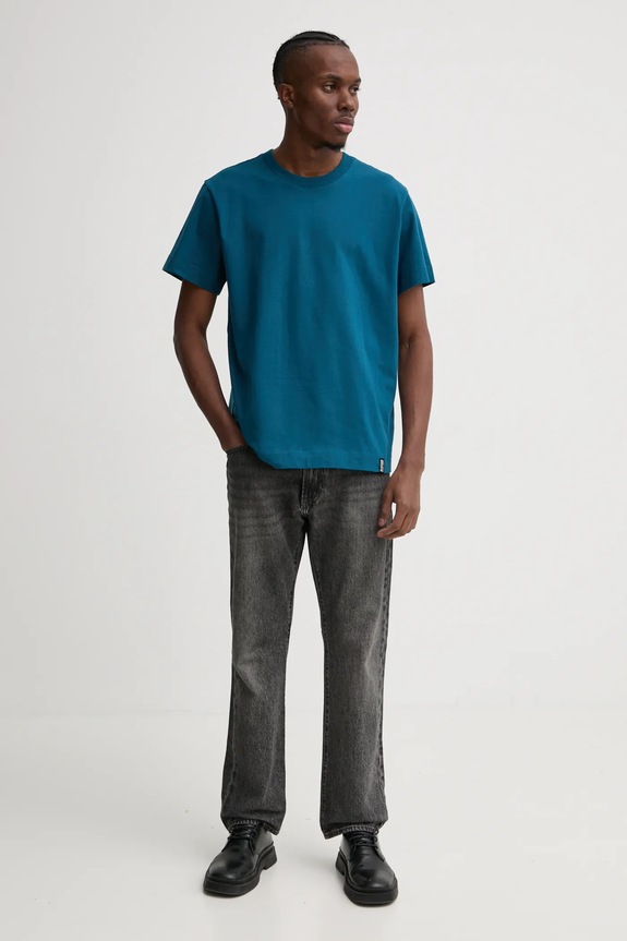 Bavlnené tričko G-Star Essential loose D23471.C784 tyrkysová AW25