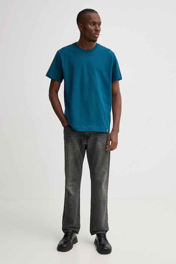 Bavlnené tričko G-Star Essential loose D23471.C784 tyrkysová AW25