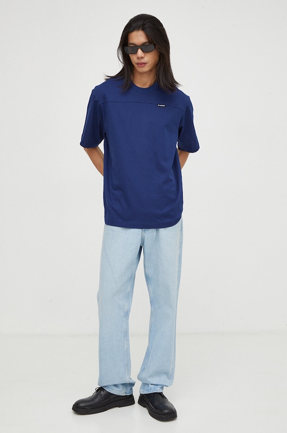 G-Star t-shirt bawełniany D23726.C336 granatowy AW23