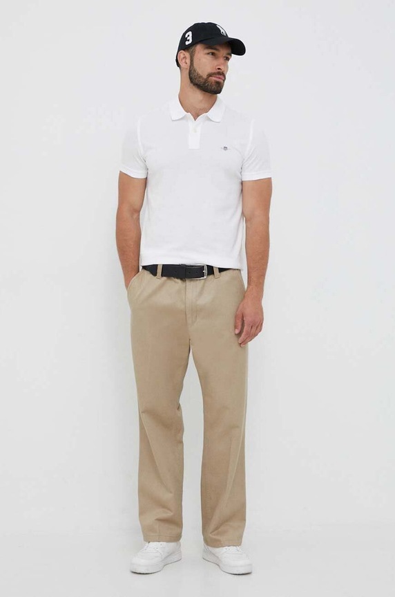 Gant polo bawełniane 2220 biały SS25